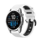 For Garmin Fenix 7S Pro 42mm Sports Two-Color Silicone Watch Band(White+Black) - 1