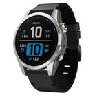 For Garmin Epix Pro 42mm Leather Steel Buckle Watch Band(Black) - 1