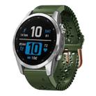 For Garmin Epix Pro 42mm Lady Lace Punch Silicone Watch Band(Army Green) - 1