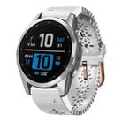 For Garmin Fenix 7S Pro 42mm Lady Lace Punch Silicone Watch Band(White) - 1