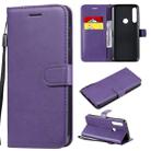 For Motorola Moto G Power Solid Color Horizontal Flip Protective Leather Case with Holder & Card Slots & Wallet & Lanyard(Purple) - 1