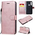 For Motorola Moto G Power Solid Color Horizontal Flip Protective Leather Case with Holder & Card Slots & Wallet & Lanyard(Rose Gold) - 1