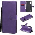 For Motorola Moto G8 Power Lite Solid Color Horizontal Flip Protective Leather Case with Holder & Card Slots & Wallet & Lanyard(Purple) - 1