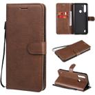 For Motorola Moto G8 Power Lite Solid Color Horizontal Flip Protective Leather Case with Holder & Card Slots & Wallet & Lanyard(Brown) - 1