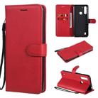 For Motorola Moto G8 Power Lite Solid Color Horizontal Flip Protective Leather Case with Holder & Card Slots & Wallet & Lanyard(Red) - 1