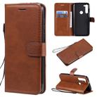 For Motorola Moto G8 Power Solid Color Horizontal Flip Protective Leather Case with Holder & Card Slots & Wallet & Lanyard(Brown) - 1