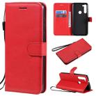 For Motorola Moto G8 Power Solid Color Horizontal Flip Protective Leather Case with Holder & Card Slots & Wallet & Lanyard(Red) - 1