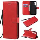 For OPPO Realme 6 Solid Color Horizontal Flip Protective Leather Case with Holder & Card Slots & Wallet & Lanyard(Red) - 1