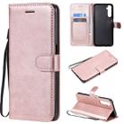 For OPPO Realme 6 Solid Color Horizontal Flip Protective Leather Case with Holder & Card Slots & Wallet & Lanyard(Rose Gold) - 1