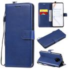 For Xiaomi Redmi K30 Pro Solid Color Horizontal Flip Protective Leather Case with Holder & Card Slots & Wallet & Lanyard(Blue) - 1