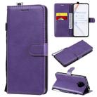 For Xiaomi Redmi K30 Pro Solid Color Horizontal Flip Protective Leather Case with Holder & Card Slots & Wallet & Lanyard(Purple) - 1