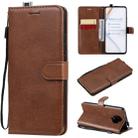 For Xiaomi Redmi K30 Pro Solid Color Horizontal Flip Protective Leather Case with Holder & Card Slots & Wallet & Lanyard(Brown) - 1