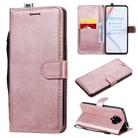 For Xiaomi Redmi K30 Pro Solid Color Horizontal Flip Protective Leather Case with Holder & Card Slots & Wallet & Lanyard(Rose Gold) - 1