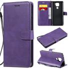 For Xiaomi Redmi Note 9 / 10X 4G Solid Color Horizontal Flip Protective Leather Case with Holder & Card Slots & Wallet & Lanyard(Purple) - 1