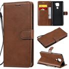 For Xiaomi Redmi Note 9 / 10X 4G Solid Color Horizontal Flip Protective Leather Case with Holder & Card Slots & Wallet & Lanyard(Brown) - 1