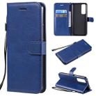 For Huawei nova 7 Solid Color Horizontal Flip Protective Leather Case with Holder & Card Slots & Wallet & Lanyard(Blue) - 1