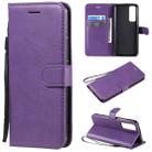 For Huawei nova 7 Solid Color Horizontal Flip Protective Leather Case with Holder & Card Slots & Wallet & Lanyard(Purple) - 1