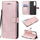 For Huawei nova 7 Solid Color Horizontal Flip Protective Leather Case with Holder & Card Slots & Wallet & Lanyard(Rose Gold) - 1