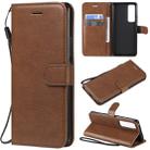 For Huawei nova 7 Pro Solid Color Horizontal Flip Protective Leather Case with Holder & Card Slots & Wallet & Lanyard(Brown) - 1