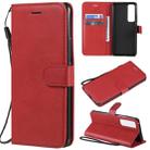 For Huawei nova 7 Pro Solid Color Horizontal Flip Protective Leather Case with Holder & Card Slots & Wallet & Lanyard(Red) - 1