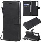 For Huawei nova 7 Pro Solid Color Horizontal Flip Protective Leather Case with Holder & Card Slots & Wallet & Lanyard(Black) - 1