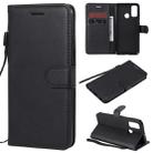 For Huawei P smart 2020 Solid Color Horizontal Flip Protective Leather Case with Holder & Card Slots & Wallet & Lanyard(Black) - 1