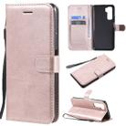 For Huawei nova 7 SE / P40 Lite 5G Solid Color Horizontal Flip Protective Leather Case with Holder & Card Slots & Wallet & Lanyard(Rose Gold) - 1