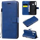 For Huawei P40 lite E / Y7p / Honor 9C Solid Color Horizontal Flip Protective Leather Case with Holder & Card Slots & Wallet & Lanyard(Blue) - 1