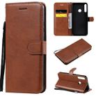 For Huawei P40 lite E / Y7p / Honor 9C Solid Color Horizontal Flip Protective Leather Case with Holder & Card Slots & Wallet & Lanyard(Brown) - 1