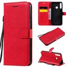 For Huawei P40 lite E / Y7p / Honor 9C Solid Color Horizontal Flip Protective Leather Case with Holder & Card Slots & Wallet & Lanyard(Red) - 1