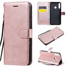 For Huawei P40 lite E / Y7p / Honor 9C Solid Color Horizontal Flip Protective Leather Case with Holder & Card Slots & Wallet & Lanyard(Rose Gold) - 1