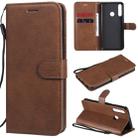For Huawei Y6p Solid Color Horizontal Flip Protective Leather Case with Holder & Card Slots & Wallet & Lanyard(Brown) - 1