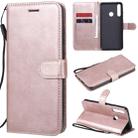 For Huawei Y6p Solid Color Horizontal Flip Protective Leather Case with Holder & Card Slots & Wallet & Lanyard(Rose Gold) - 1