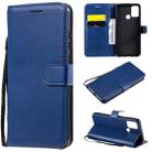 For Huawei Honor 9A Solid Color Horizontal Flip Protective Leather Case with Holder & Card Slots & Wallet & Lanyard(Blue) - 1