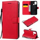 For Huawei Honor 9A Solid Color Horizontal Flip Protective Leather Case with Holder & Card Slots & Wallet & Lanyard(Red) - 1