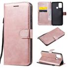 For Huawei Honor 9A Solid Color Horizontal Flip Protective Leather Case with Holder & Card Slots & Wallet & Lanyard(Rose Gold) - 1