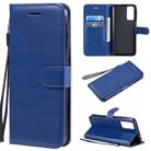 For Huawei Honor 30 Solid Color Horizontal Flip Protective Leather Case with Holder & Card Slots & Wallet & Lanyard(Blue) - 1