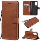 For Huawei Honor 30 Solid Color Horizontal Flip Protective Leather Case with Holder & Card Slots & Wallet & Lanyard(Brown) - 1