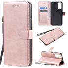 For Huawei Honor 30 Solid Color Horizontal Flip Protective Leather Case with Holder & Card Slots & Wallet & Lanyard(Rose Gold) - 1