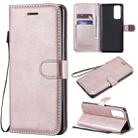 For Huawei Honor 30 Pro Solid Color Horizontal Flip Protective Leather Case with Holder & Card Slots & Wallet & Lanyard(Rose Gold) - 1