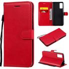 For Huawei Honor Play 4T Pro Solid Color Horizontal Flip Protective Leather Case with Holder & Card Slots & Wallet & Lanyard(Red) - 1
