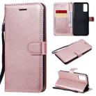 For Huawei Honor Play 4T Pro Solid Color Horizontal Flip Protective Leather Case with Holder & Card Slots & Wallet & Lanyard(Rose Gold) - 1