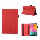 For Samsung Galaxy Tab A 10.1 2019 T510 Lucky Bamboo Pattern Leather Tablet Case(Red) - 1