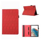 For Samsung Galaxy Tab A8 10.5 2021 Lucky Bamboo Pattern Leather Tablet Case(Red) - 1