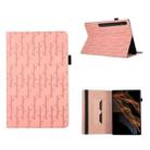 For Samsung Galaxy Tab S8 Ultra Lucky Bamboo Pattern Leather Tablet Case(Pink) - 1