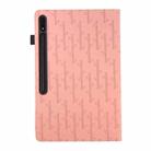 For Samsung Galaxy Tab S8 Ultra Lucky Bamboo Pattern Leather Tablet Case(Pink) - 3