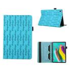 For Samsung Galaxy Tab S8 Ultra Lucky Bamboo Pattern Leather Tablet Case(Blue) - 1