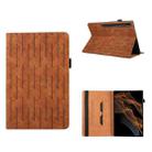 For Samsung Galaxy Tab S8 Ultra Lucky Bamboo Pattern Leather Tablet Case(Brown) - 1