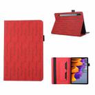 For Samsung Galaxy Tab S8 / S7 Lucky Bamboo Pattern Leather Tablet Case(Red) - 1