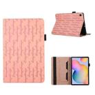 For Samsung Galaxy Tab S6 Lite P610 Lucky Bamboo Pattern Leather Tablet Case(Pink) - 1